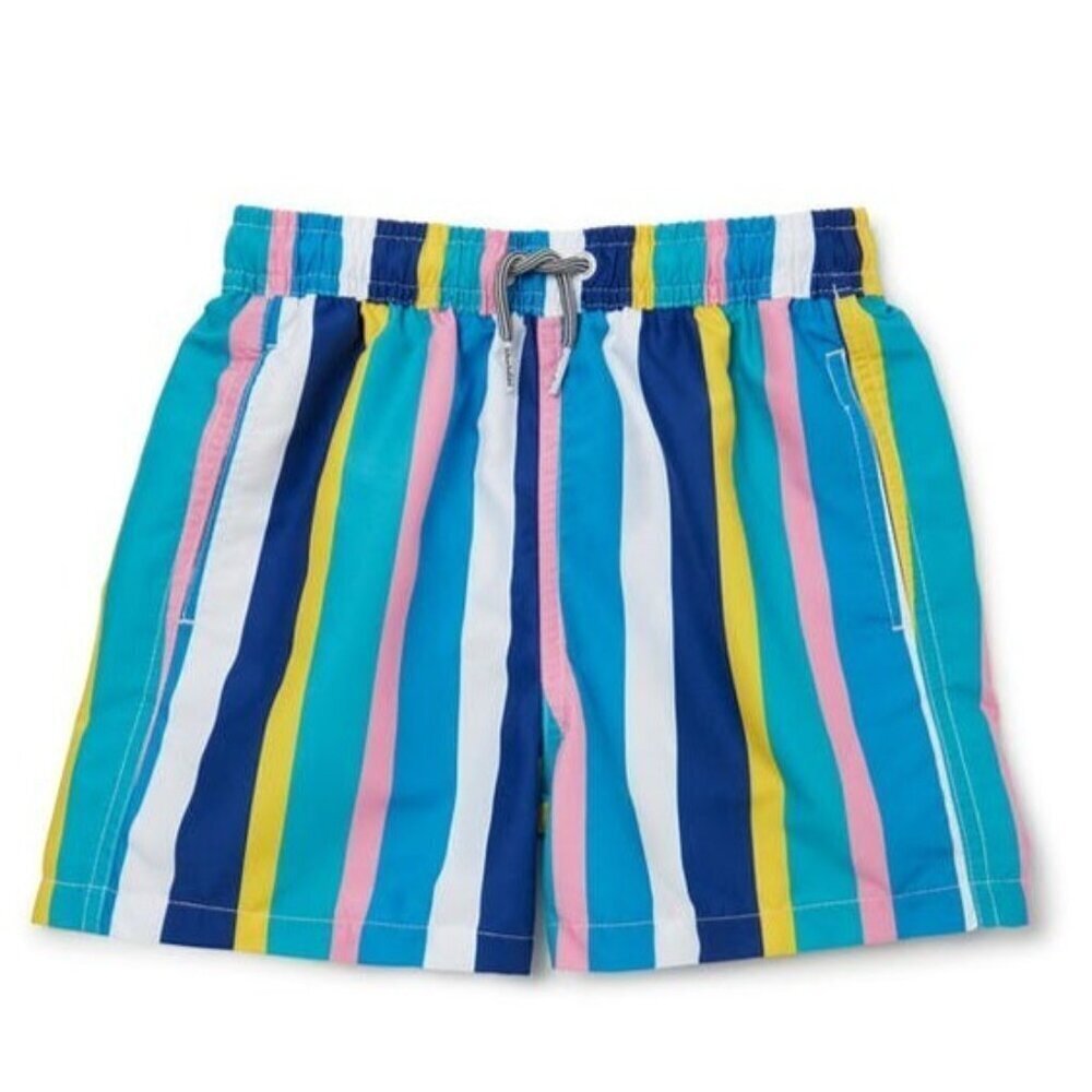 Boardies Crush Stripe II Multicolor Youth Boys Size 9-10 Beach Swim Shorts NWT